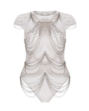 Agent Provocateur Ashanti Bodysuit With Silver Beaded Chains